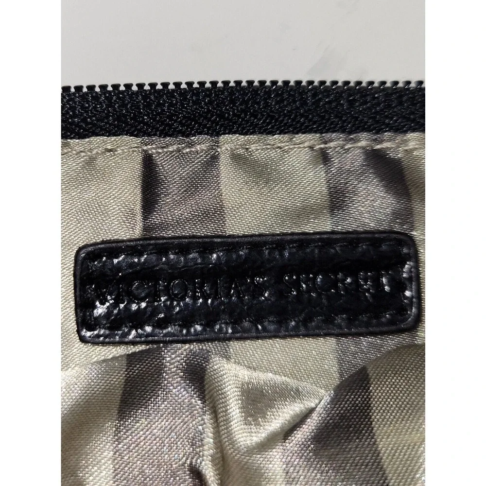 Victoria Secret Gray With Black Accent Satin Make-up Bag New Without Tags‎